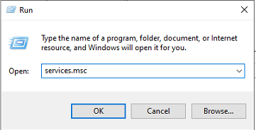 Open the Windows Run dialog and enter services.msc
