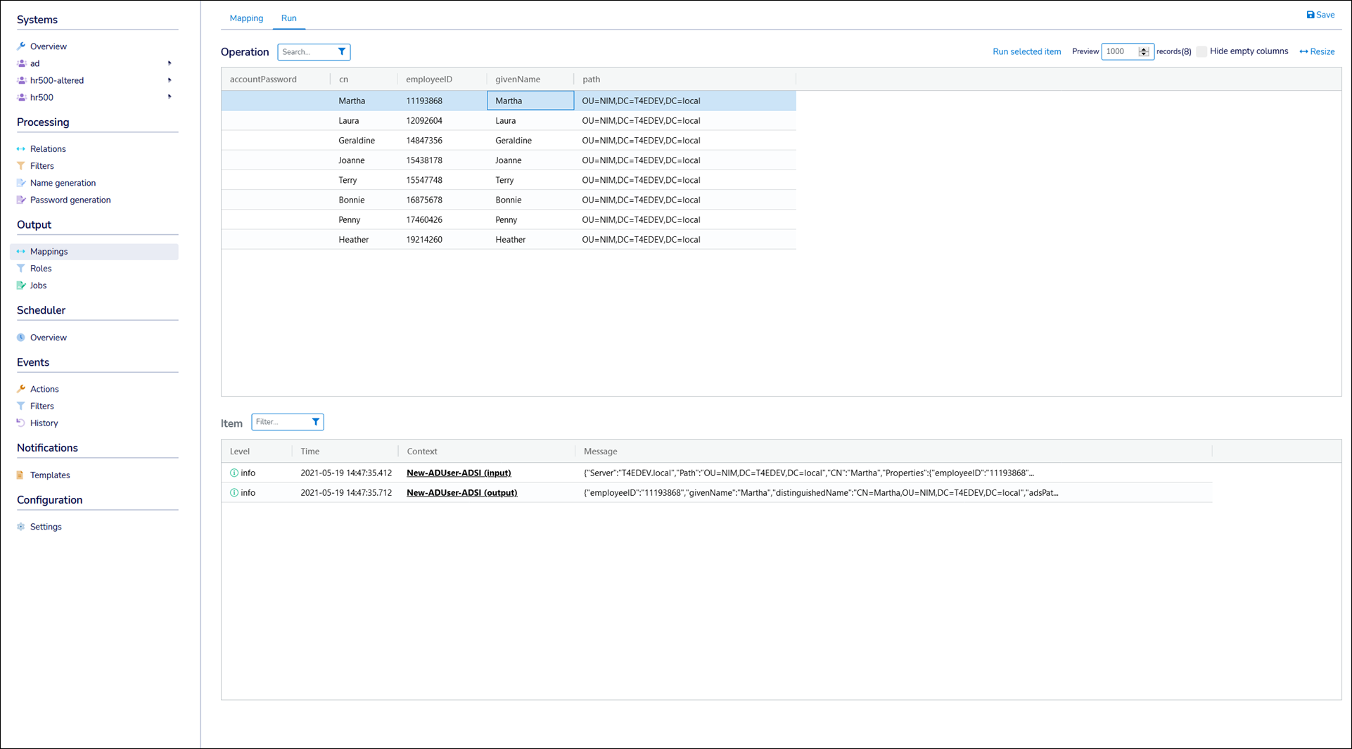 Review a single mapping-operation result