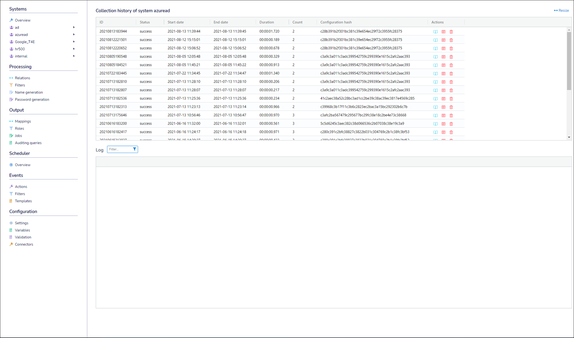 System Collection History in NIM