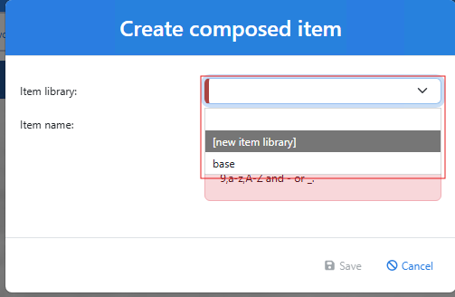 Create the composed item