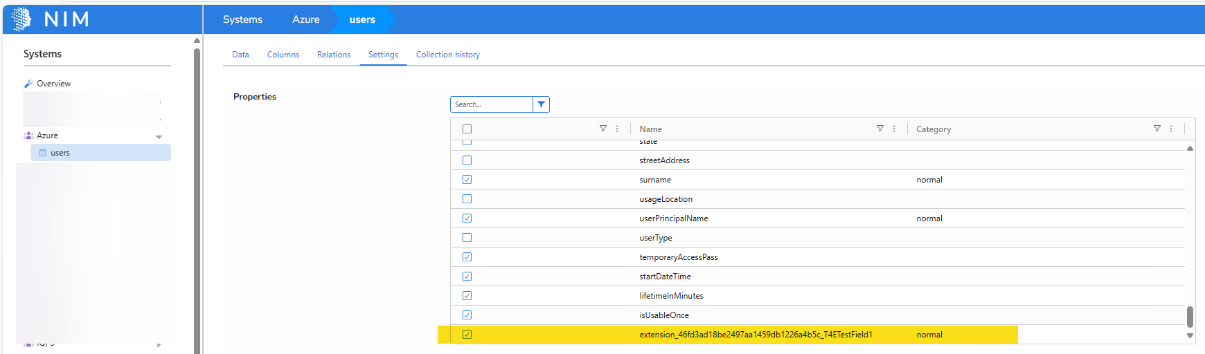 Microsoft Entra ID custom field in NIM