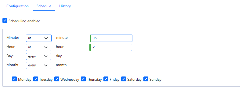License evaluation schedule