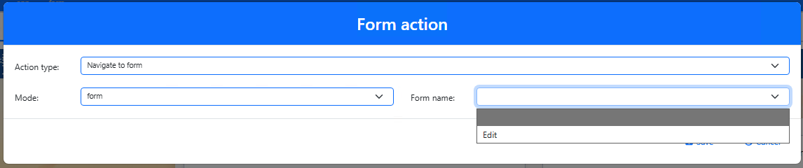 Choose a form navigation target