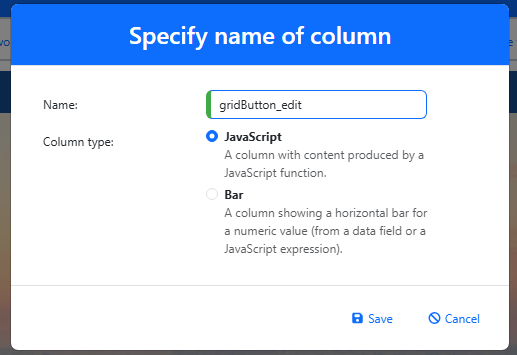 Choose a JavaScript grid-action column