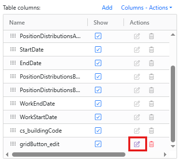 Edit a grid action column