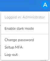 The Setup MFA option in the NIM user menu