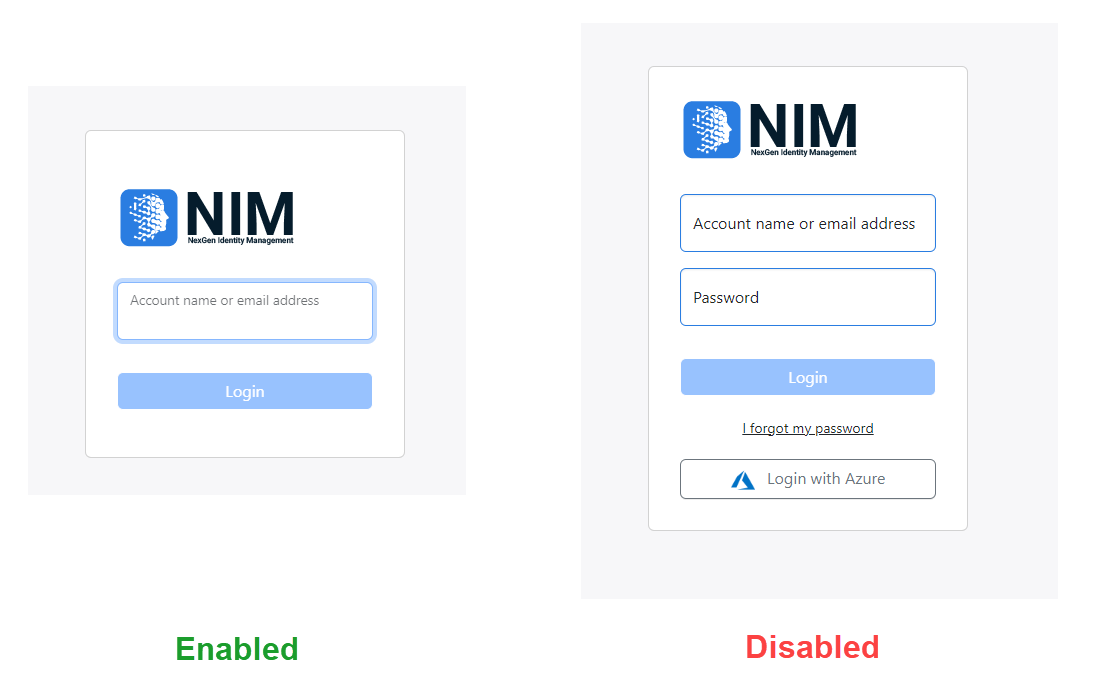 Comparison of modern and classic NIM login flows