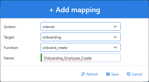 Create the onboarding mapping