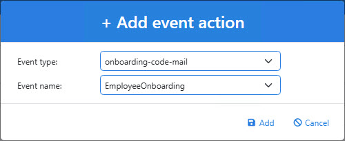 Add the OTP email event action