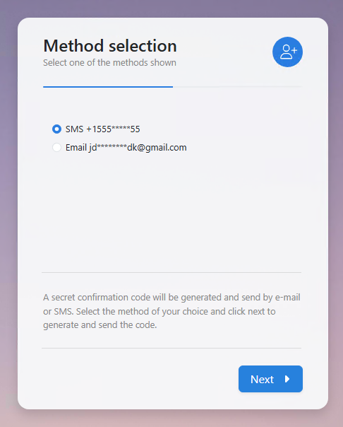 Choose an OTP delivery method
