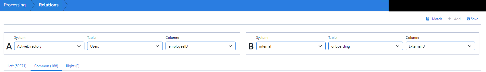 Relate ExternalID to the target system user table