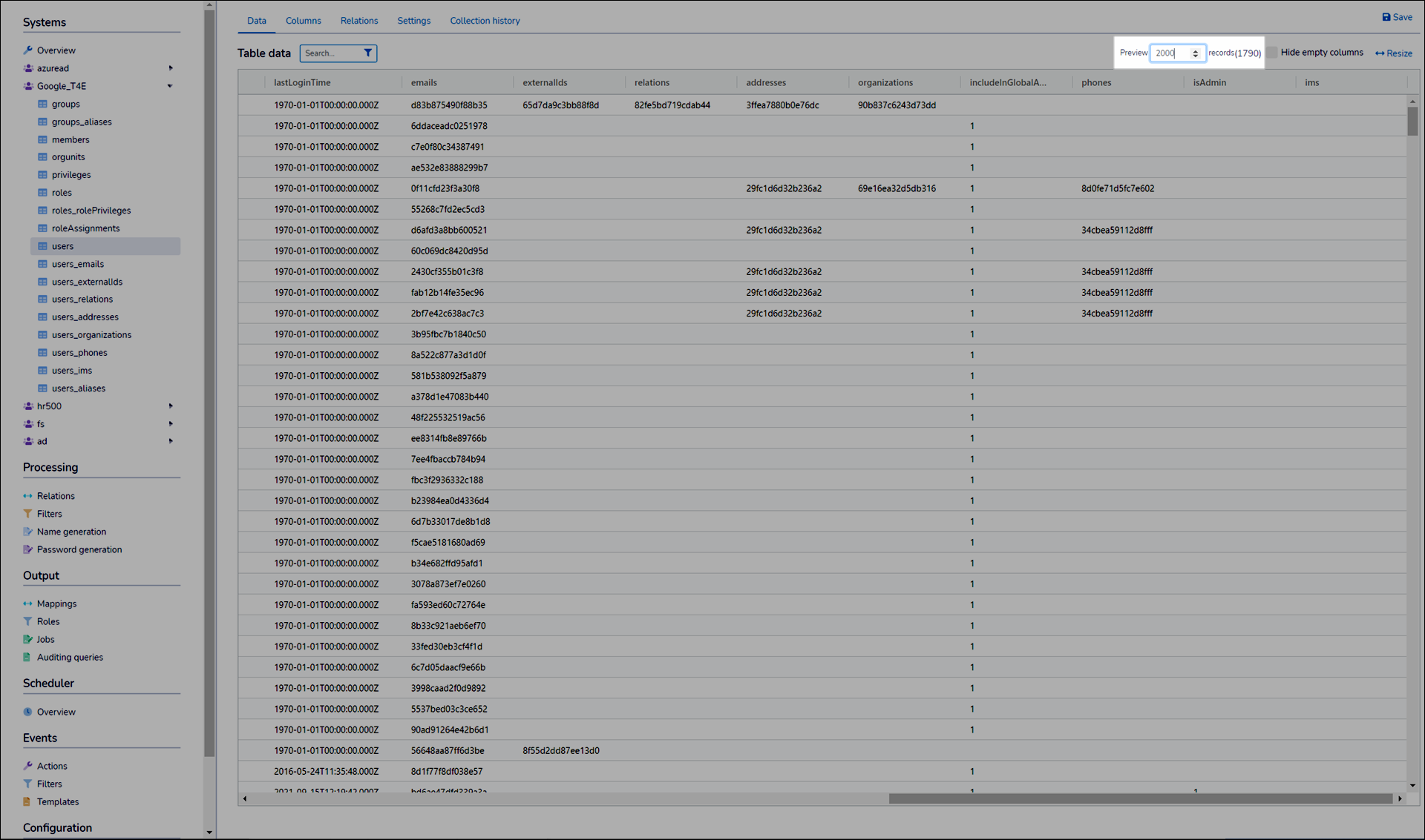 Preview count in a data pane
