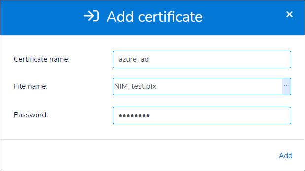 Add a named certificate to NIM