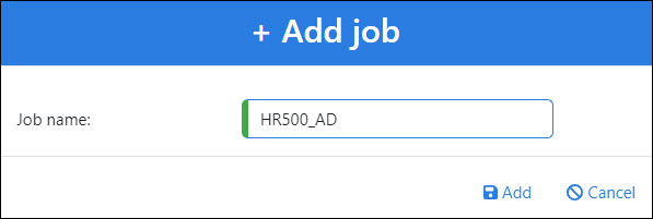 Create the HR500 AD job