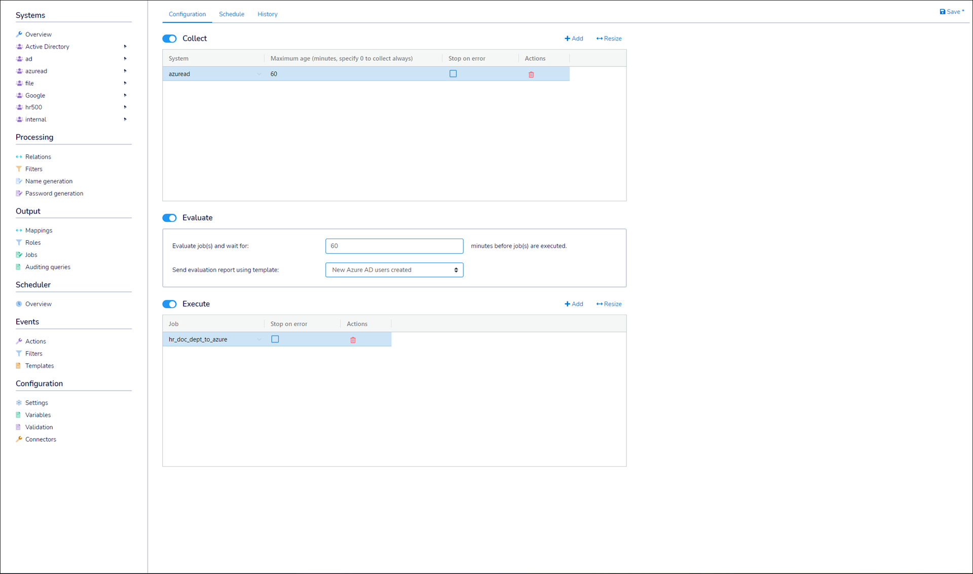 Choose jobs for a sync task