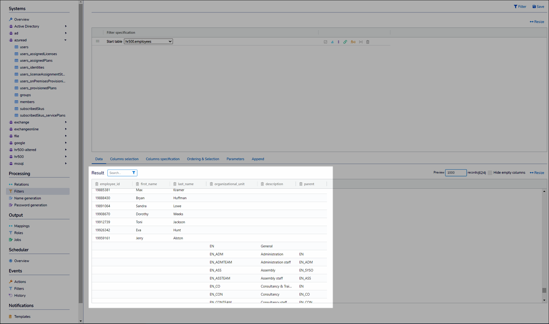 Preview appended rows