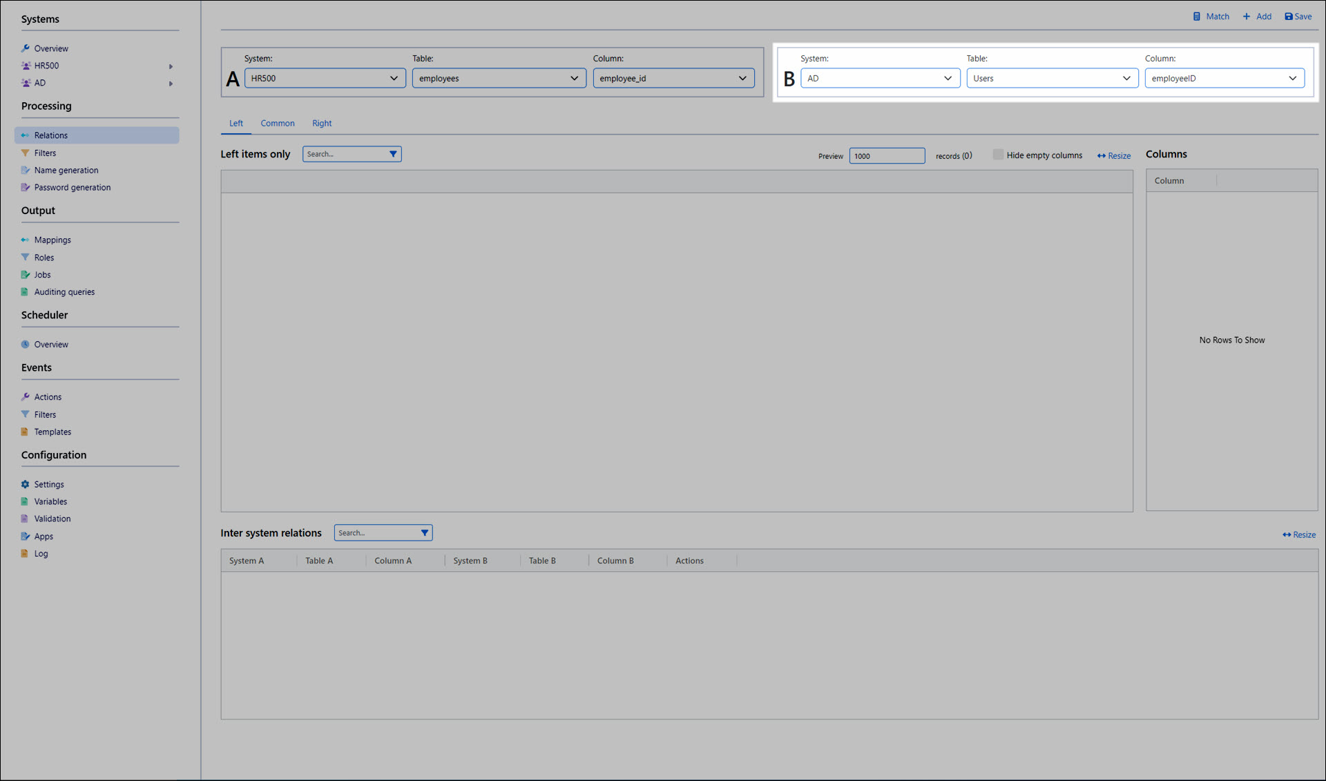 Select the Active Directory employee identifier