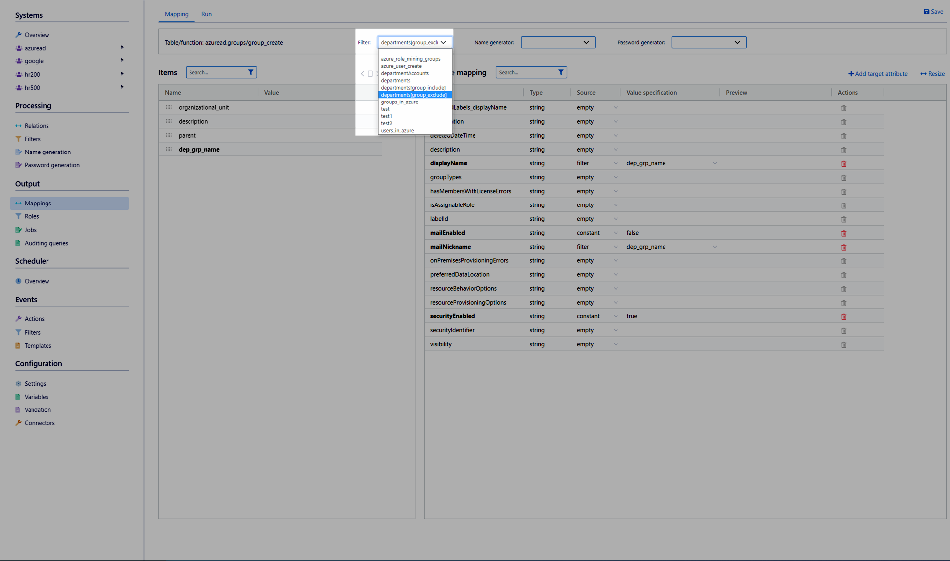 Select a lookup as a mapping input