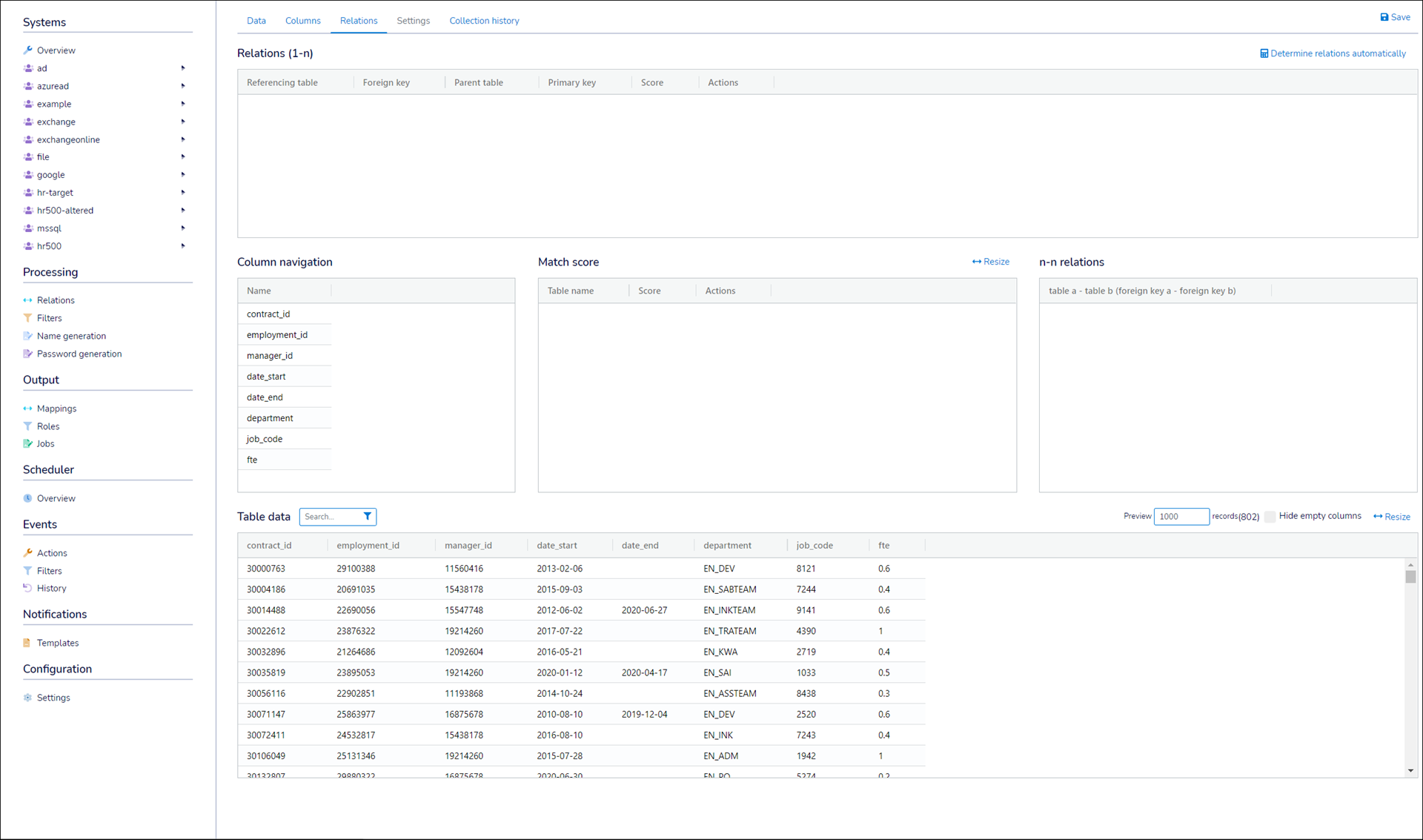 Open the Relations tab for the referencing table
