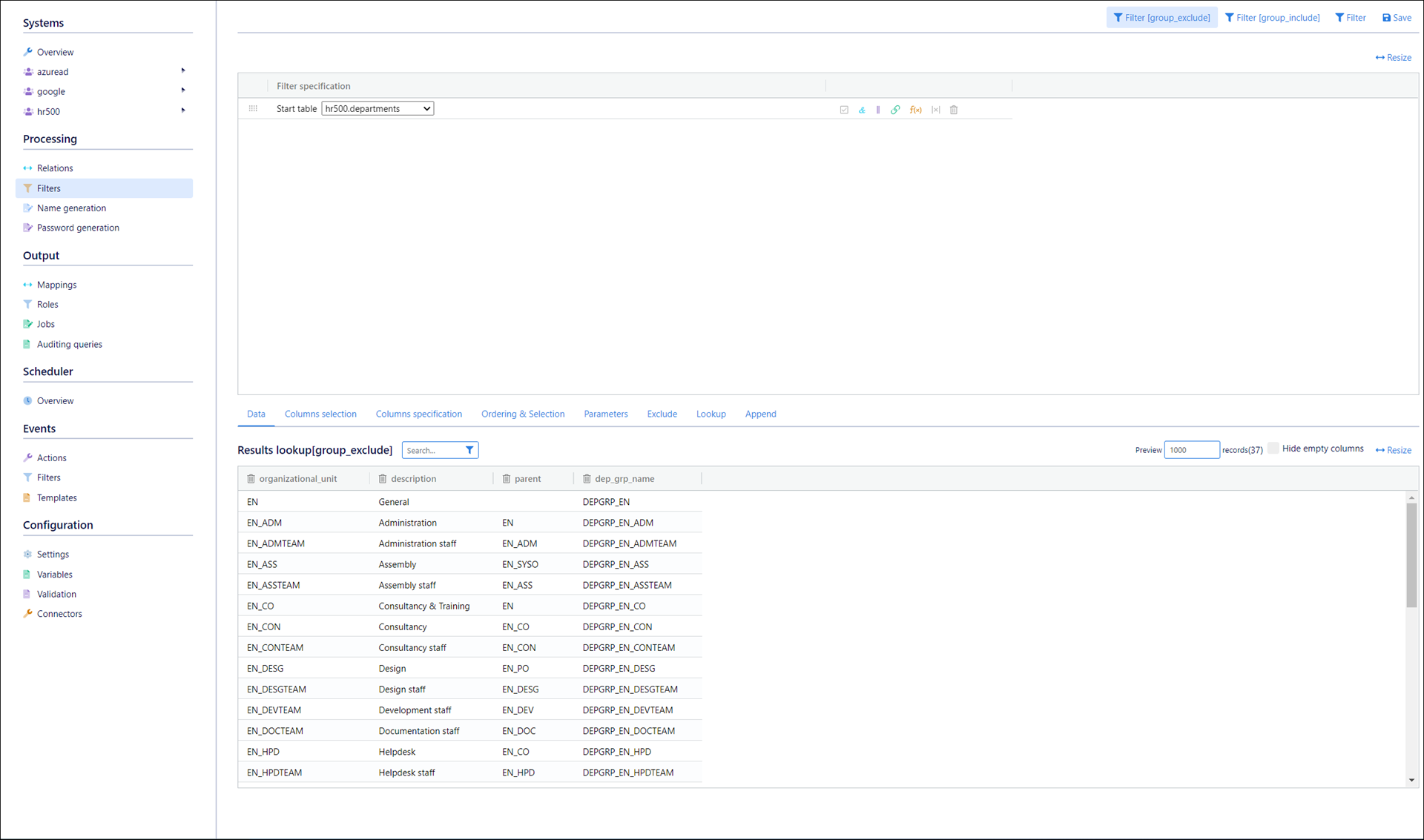 Preview lookup results
