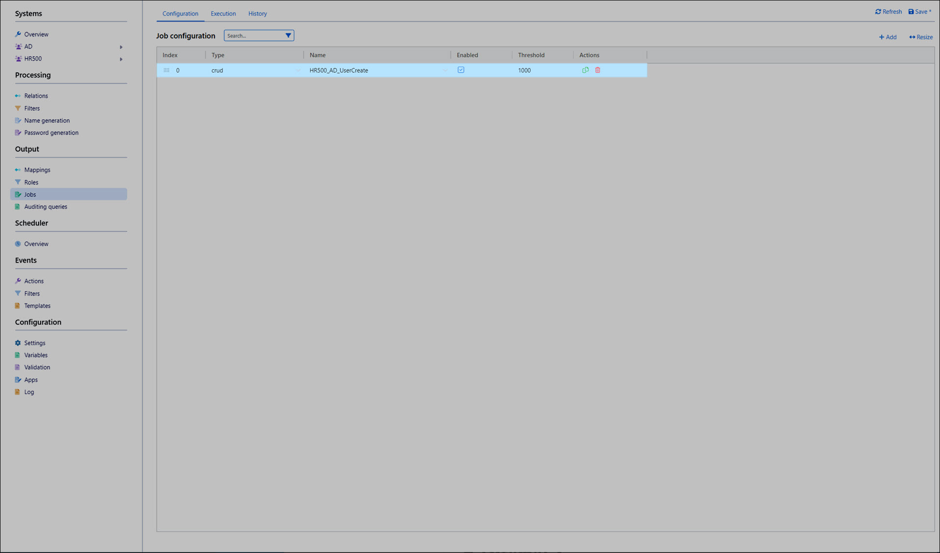 Configure the job threshold