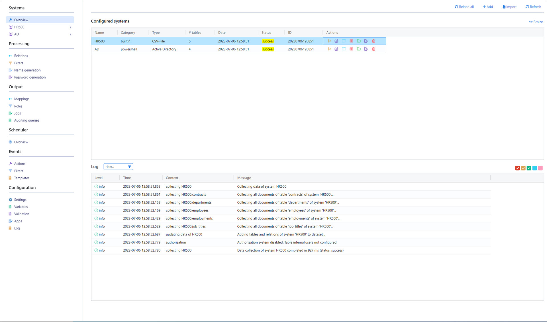 Collect both configured systems