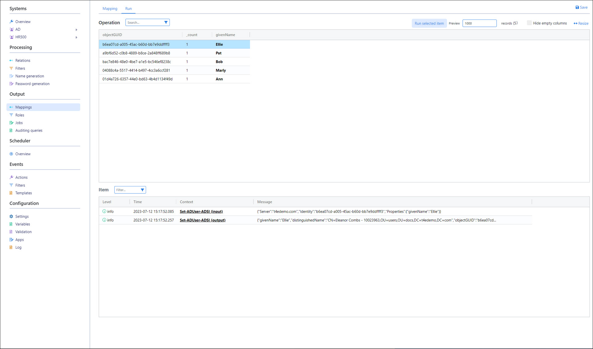 Run one update operation