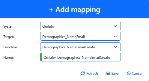 Create a Qmlativ Demographics_NameEmail mapping