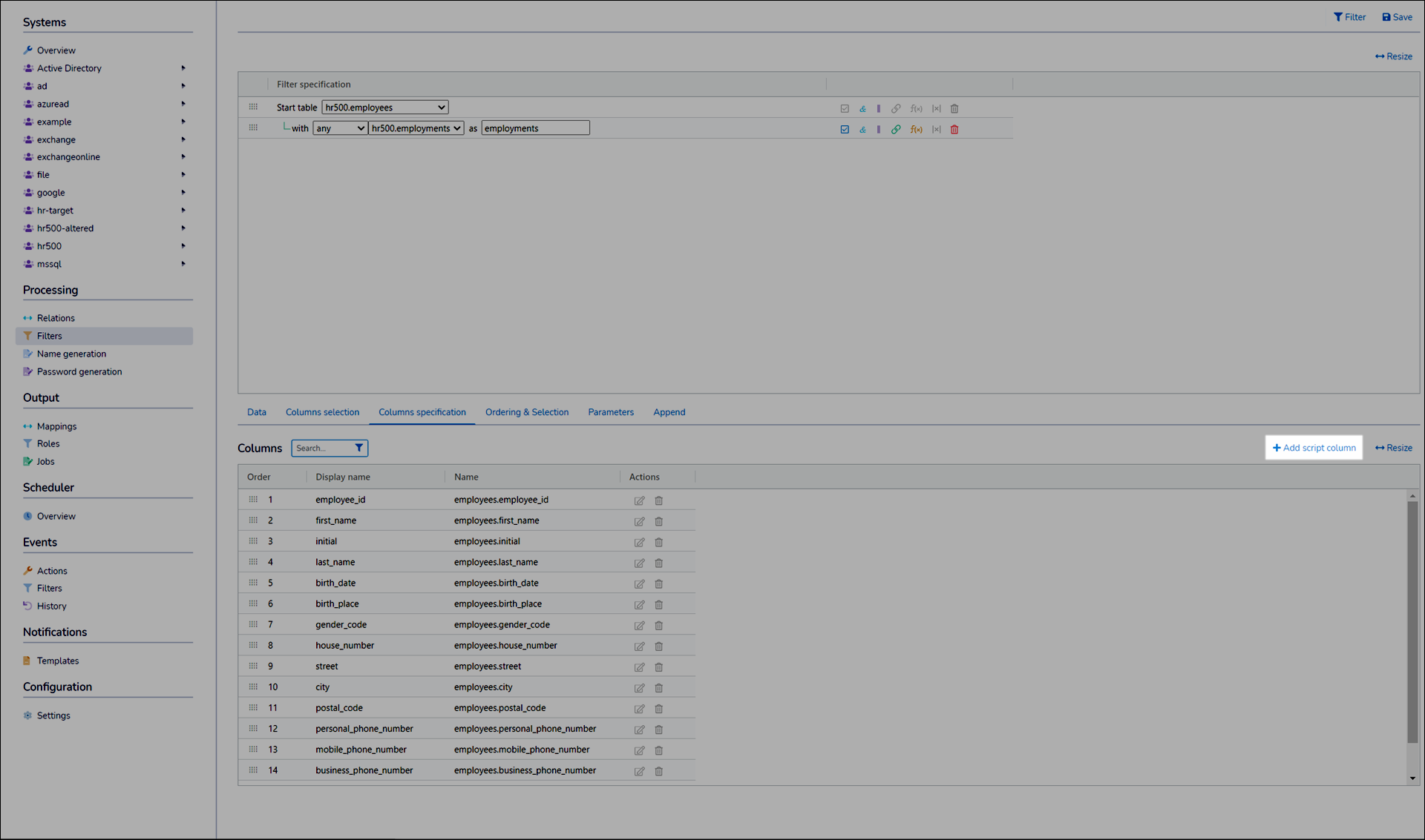 Add a script column