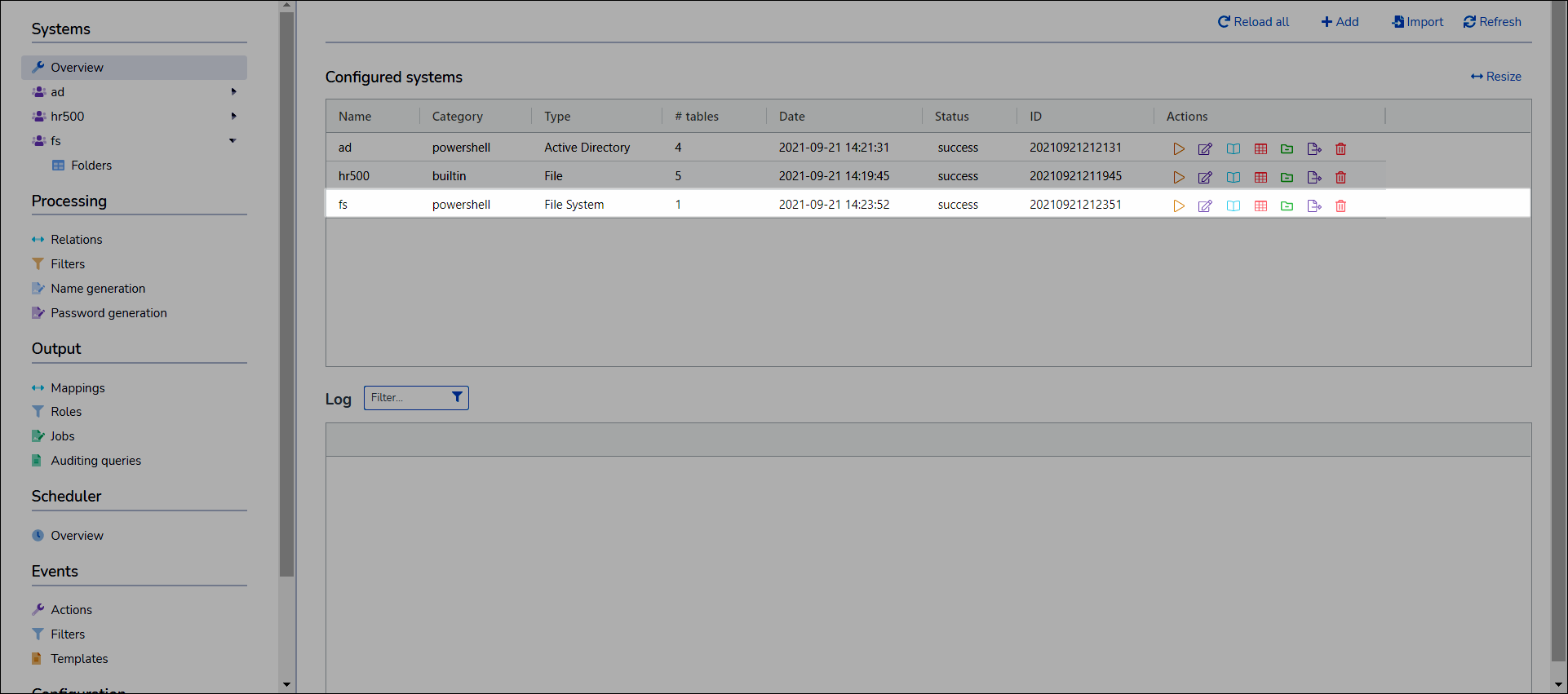 Select Configure for the file system