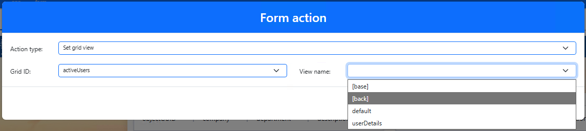 Select a grid view
