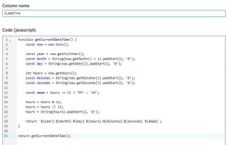 Add the entry date script column