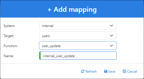 Configure an Internal Users user_update mapping