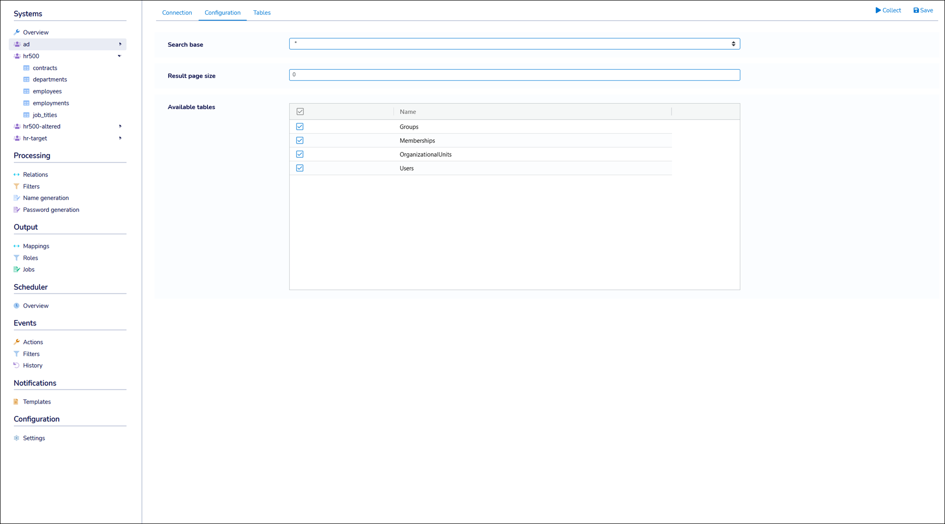 Select tables from the Available Tables pane
