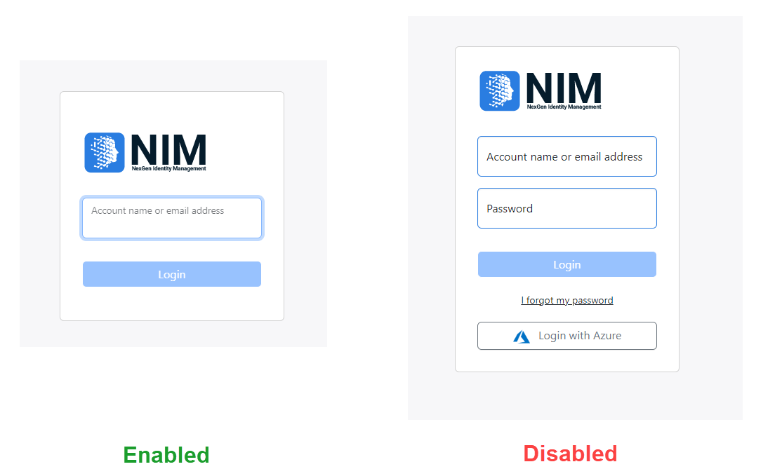 Comparison of modern and classic NIM login flows