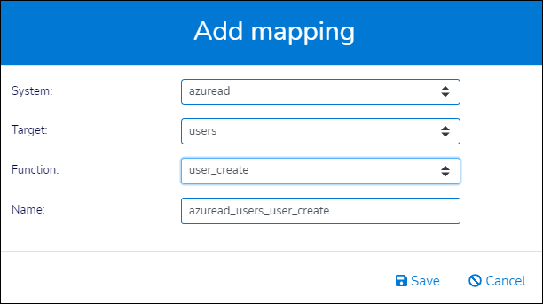 Choose a mapping target and function