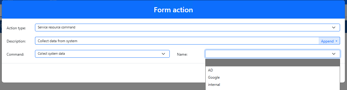 Configure a system-data collection action