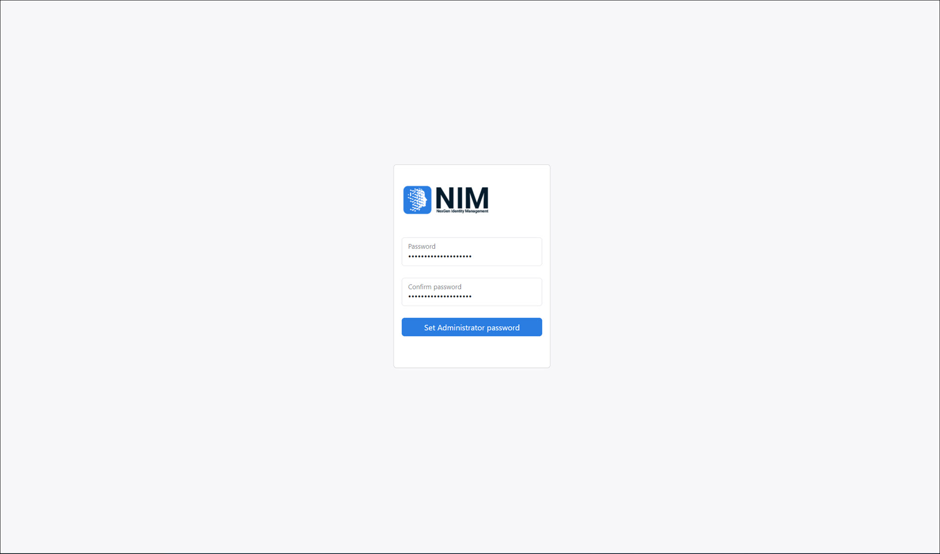 Set NIM Administrator password