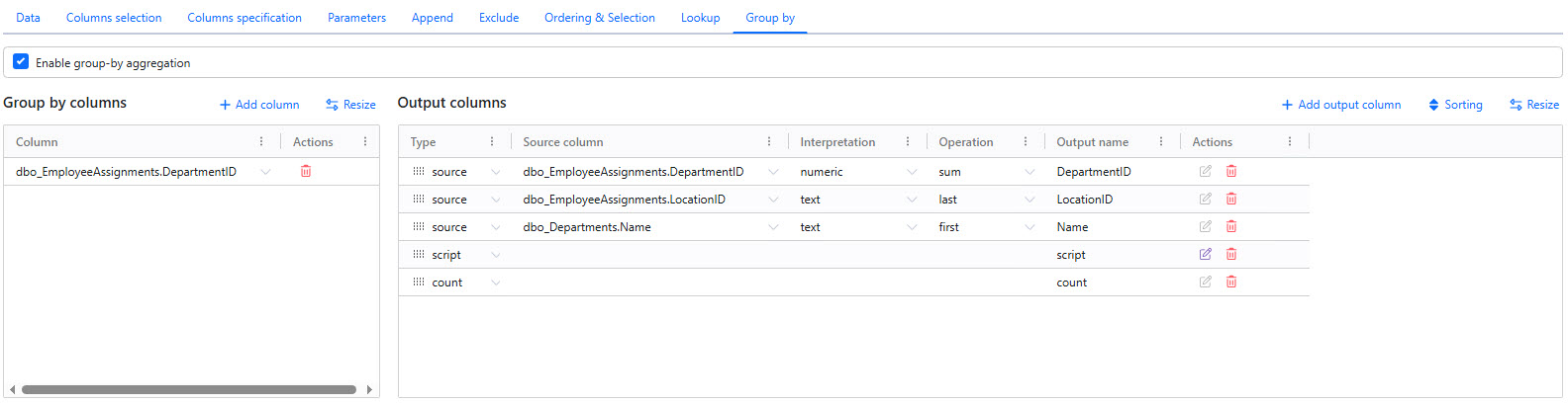 Enable filter grouping