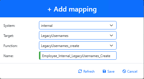 Add the internal history create mapping