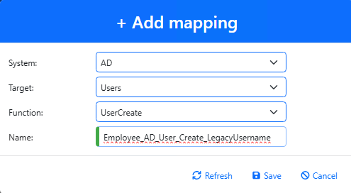 Add the returning-user create mapping
