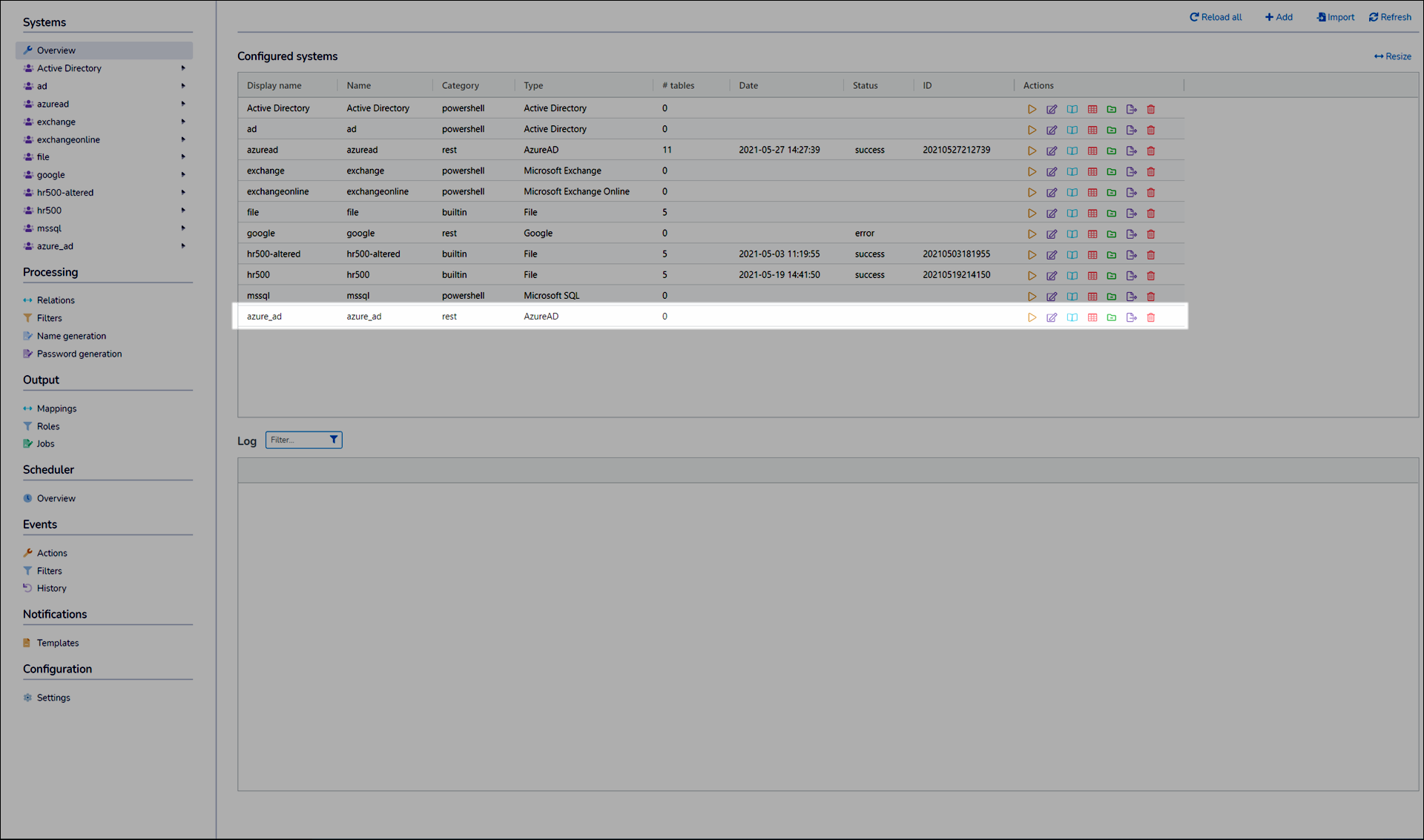 Configure the newly created Azure AD system