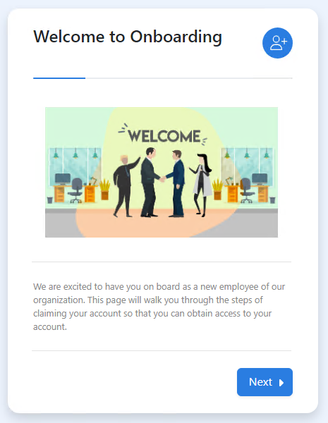 NIM onboarding welcome screen