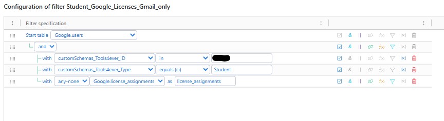Example filter for a Gmail-only license